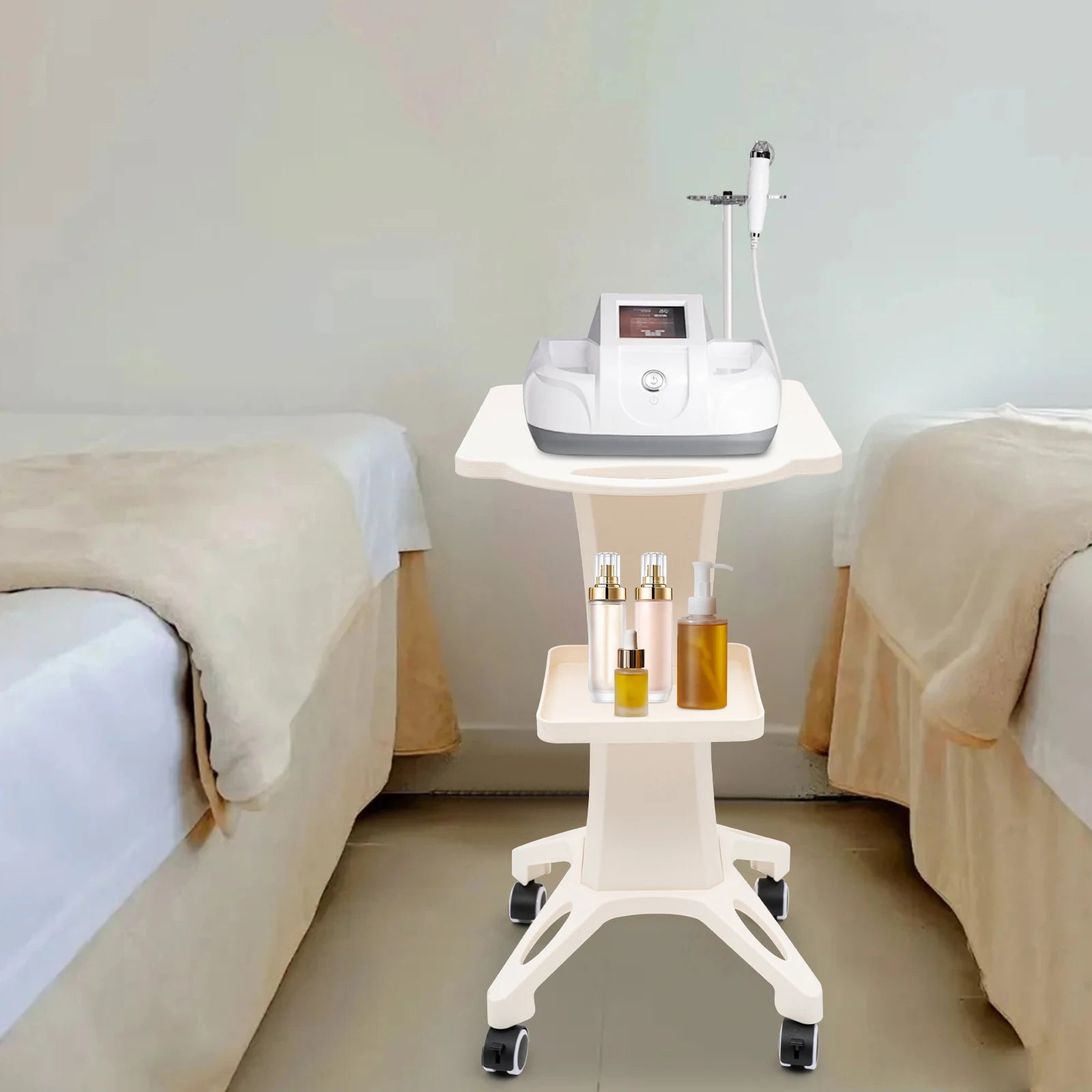 Hair Salon Trolley Rolling Cart Beauty Rolling Trolley Cart Storage Organizer Hairdressing Tool Station Silent Roller