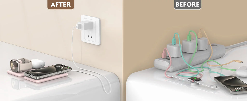 Cell Phone Wireless Charger - 3-in-1 Travel Charging Station for Multiple Devices, Portable Foldable Magnetic Charging Pad