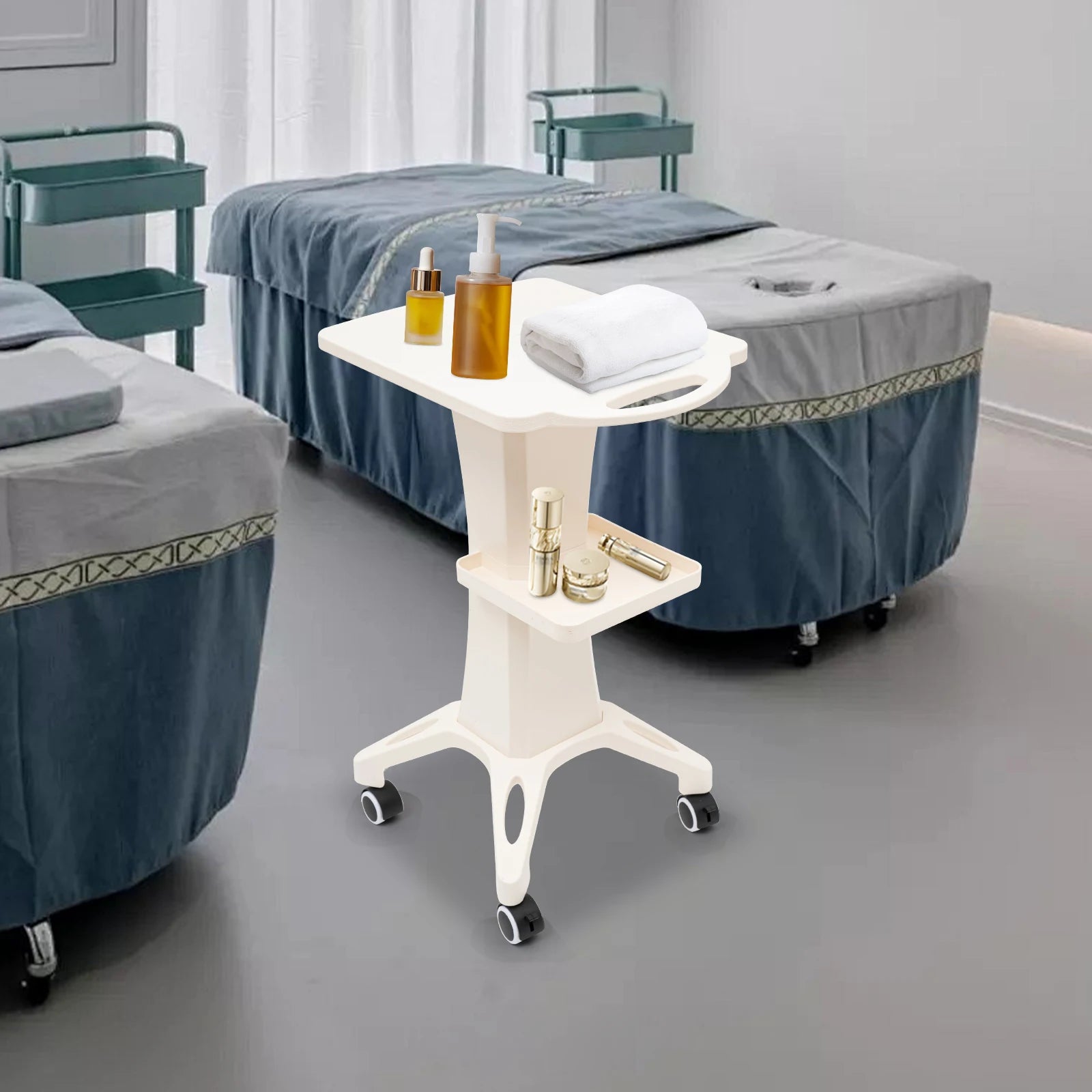 Hair Salon Trolley Rolling Cart Beauty Rolling Trolley Cart Storage Organizer Hairdressing Tool Station Silent Roller