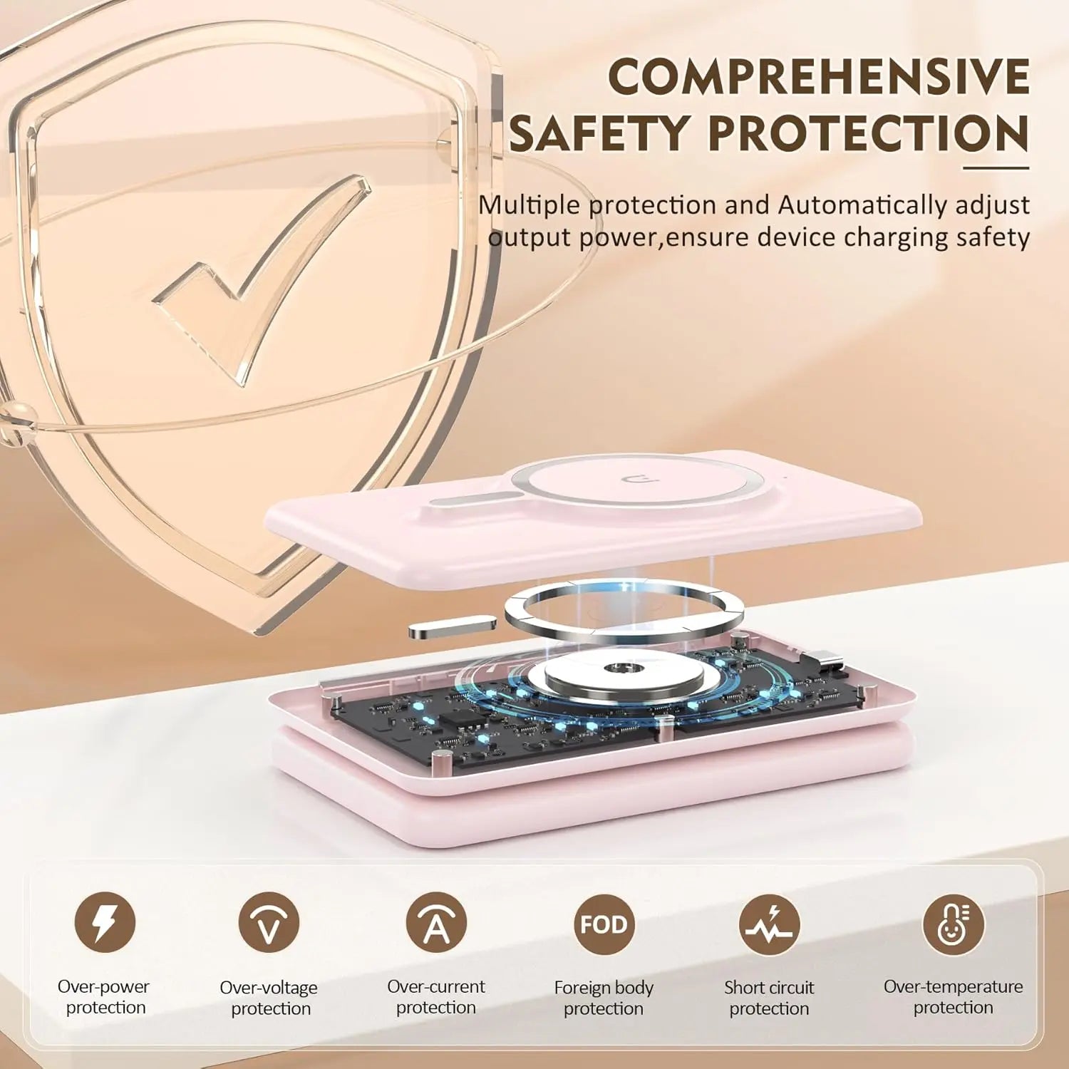 Cell Phone Wireless Charger - 3-in-1 Travel Charging Station for Multiple Devices, Portable Foldable Magnetic Charging Pad