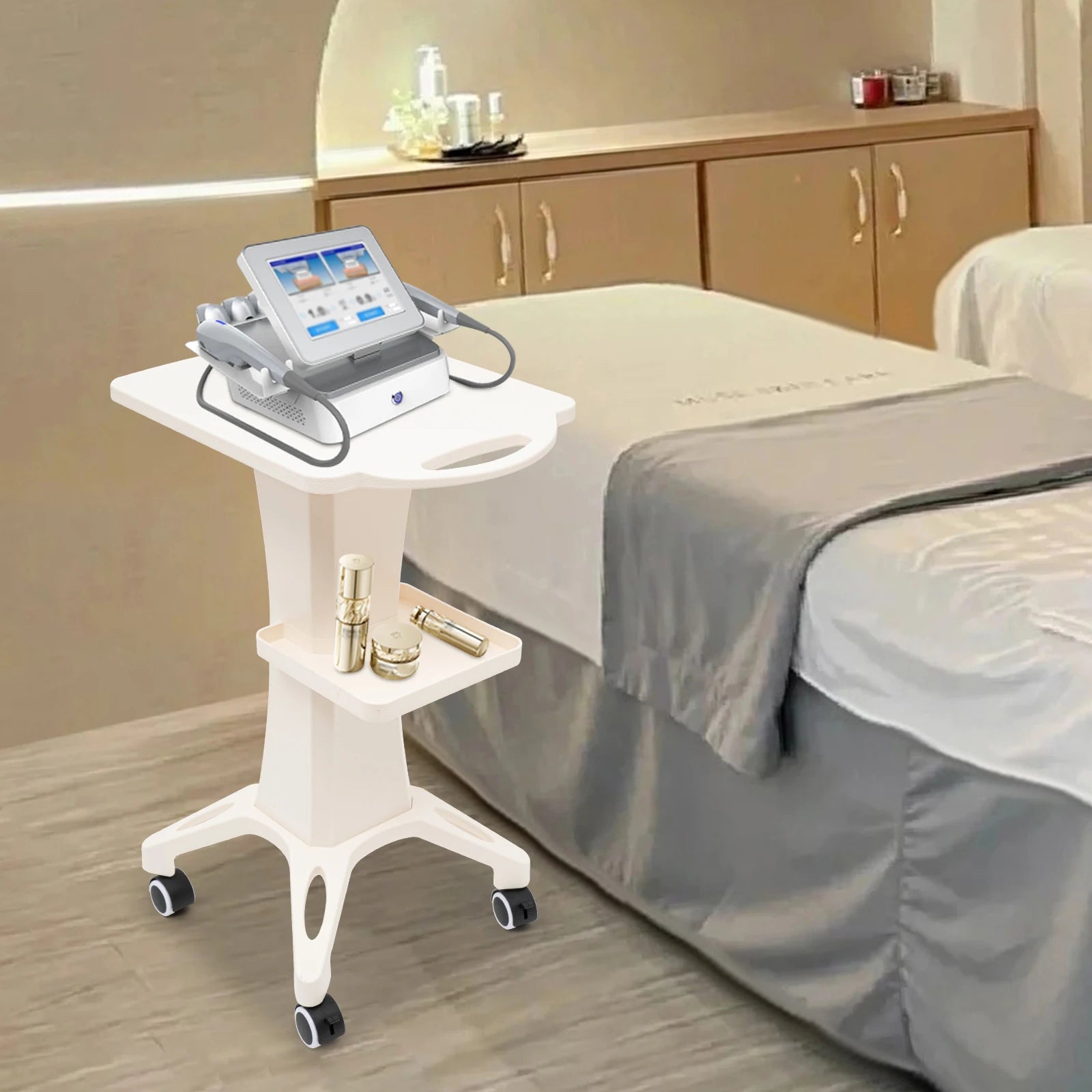 Hair Salon Trolley Rolling Cart Beauty Rolling Trolley Cart Storage Organizer Hairdressing Tool Station Silent Roller