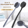 Soft Back Scrubber Brush Silicone Skin Massager Bath Shower Scrubbing Brush with Handle Body Wash Exfoliating Scrub Bath Supplie